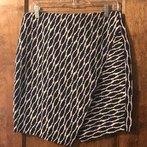 LOFT Navy and White Skirt